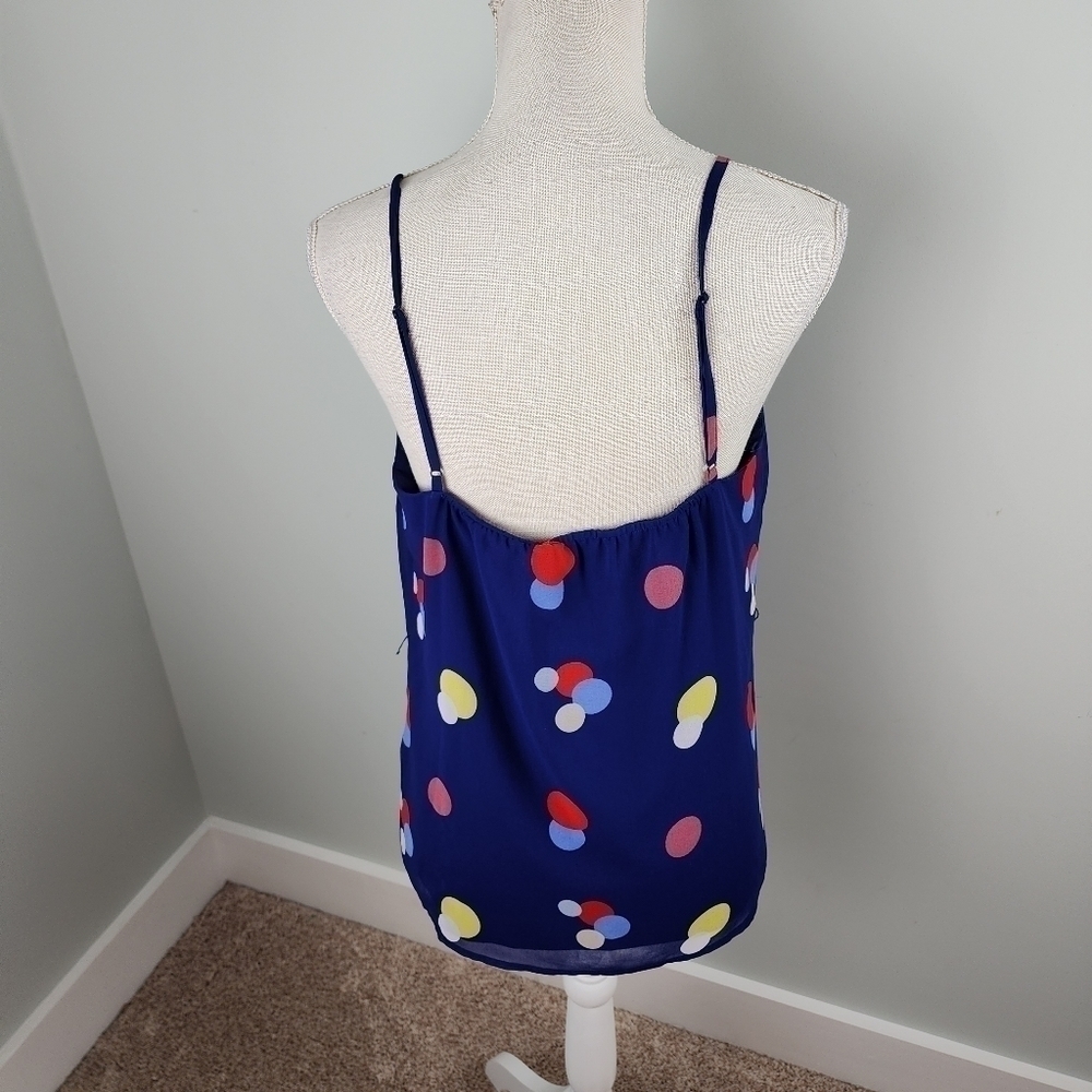 Cremieux Women’s Polka Dot Adjustable Strap Lined Tank Blue Size Small - Picture 3 of 7